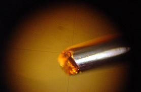 Rotura de cobre al microscopio